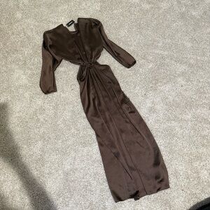 Express Taupe Satin Dress